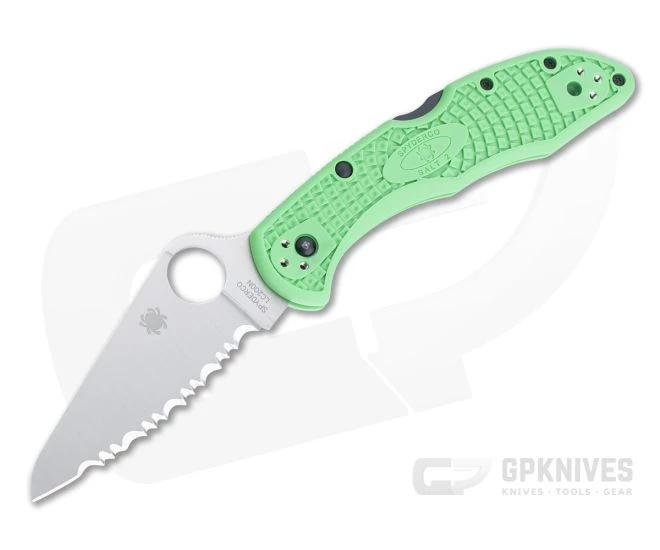 Spyderco Salt 2 Flat Ground SpyderEdge LC200N Green FRN Folder C88FSGR2