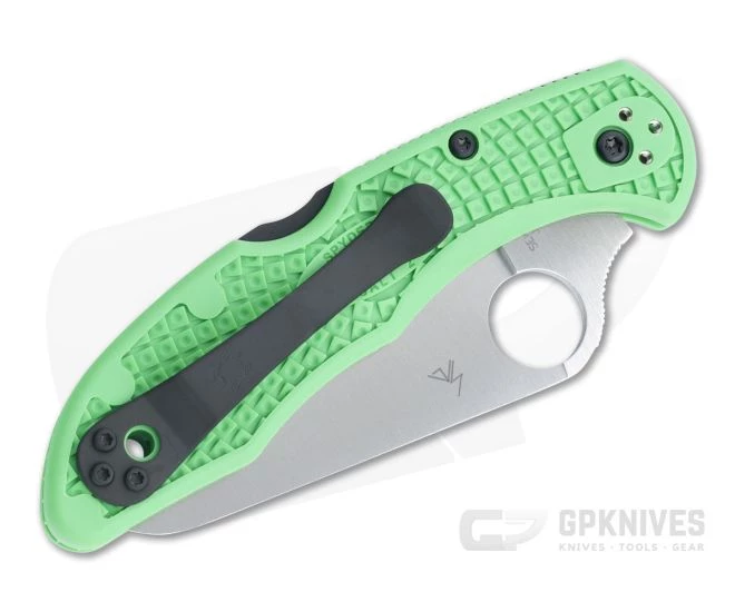 Spyderco Salt 2 Flat Ground SpyderEdge LC200N Green FRN Folder C88FSGR2 - Image 2