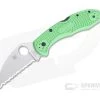 Spyderco Salt 2 Wharncliffe Flat Ground SpyderEdge LC200N Green FRN Folder C88FSWCGR2