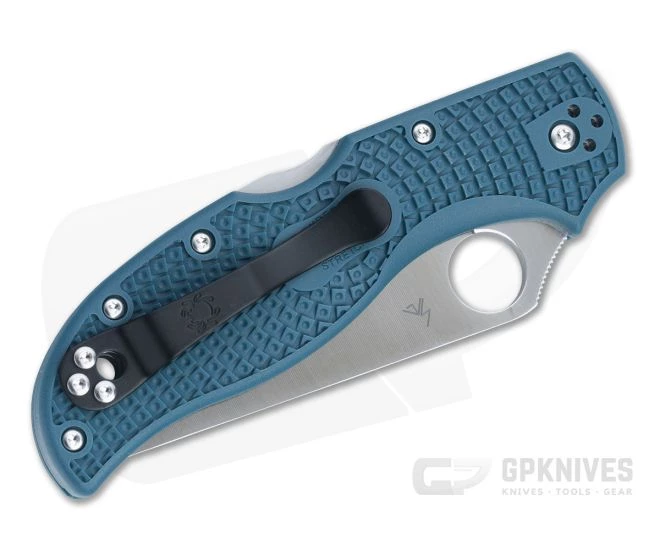 Spyderco Stretch 2 Straight Spine K390 Dark Cyan Blue FRN Folder C90FP2K390 - Image 2