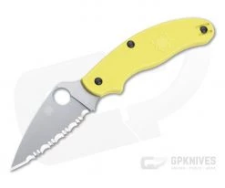 Spyderco UK Penknife Salt UKPK Serrated LC200N Yellow FRN Slip Joint Folder C94SYL