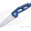 MKM Edge Reverse Tanto Satin M390 Blue Aluminum Slip Joint Folder EG-ABL