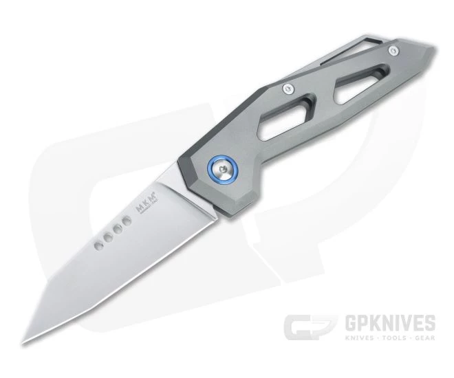 MKM Edge Reverse Tanto Satin M390 Sand Blast Titanium Slip Joint Folder EG-T
