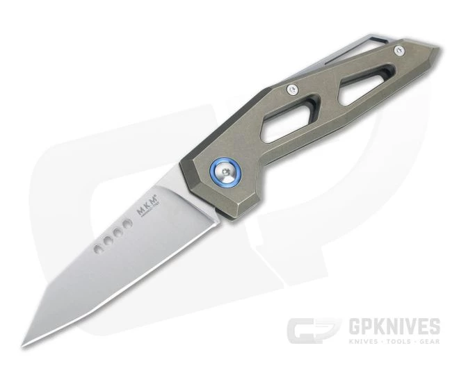 MKM Edge Reverse Tanto Satin M390 Stonewashed Bronze Titanium Slip Joint Folder EG-TBR