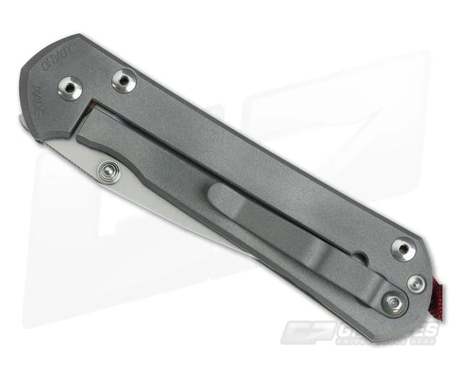 Chris Reeve Large Sebenza 21 CGG Paisley Left Hand Double Lug Burgundy Lanyard w/ Bead - Image 2