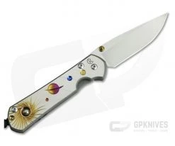 Chris Reeve Large Sebenza 21 Left Handed Solar System Unique Graphic Pyrite Cabochon L21-1113-001