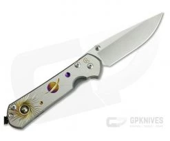 Chris Reeve Large Sebenza 21 Left Hand Solar System Unique Graphic Pyrite Cabochon