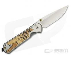 Chris Reeve Large Sebenza 21 Left Handed Spalted Beech Wood Inlays 1163