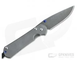 Chris Reeve Large Sebenza 31 Left Hand Raindrop Damascus Blasted Titanium Folder