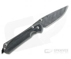 Chris Reeve Large Sebenza 31 Left Handed Black Canvas Micarta Inlay Boomerang Damascus Drop Point