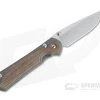 Chris Reeve Large Sebenza 31 Left Handed Natural Canvas Micarta Inlay Drop Point