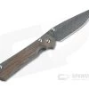 Chris Reeve Large Sebenza 31 Left Handed Natural Canvas Micarta Inlay Boomerang Damascus Drop Point