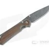 Chris Reeve Large Sebenza 31 Left Handed Natural Canvas Micarta Inlay Raindrop Damascus Drop Point
