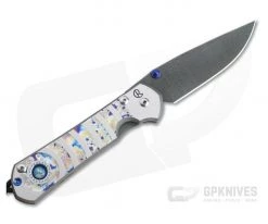 Chris Reeve Large Sebenza 31 LH Unique Graphic w/ Opal Mosaic Triplet Cabochon Ladder Damascus