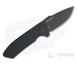 Protech Knives Les George SBR Left Handed DLC S35VN Smooth Black Automatic LG403-LH