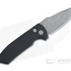 Protech Knives Les George SBR Left Handed Acid Washed S35VN Smooth Black Automatic LG411-LH