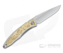 Chris Reeve Mnandi Left Handed Box Elder Wood Gentleman's Titanium Frame Lock Folder 001