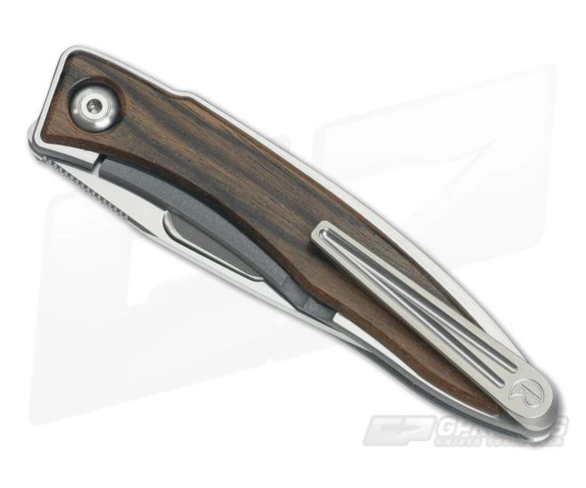 Chris Reeve Mnandi Left Handed Macassar Ebony Wood Gentleman's Titanium Frame Lock Folder MNA-1017 - Image 2