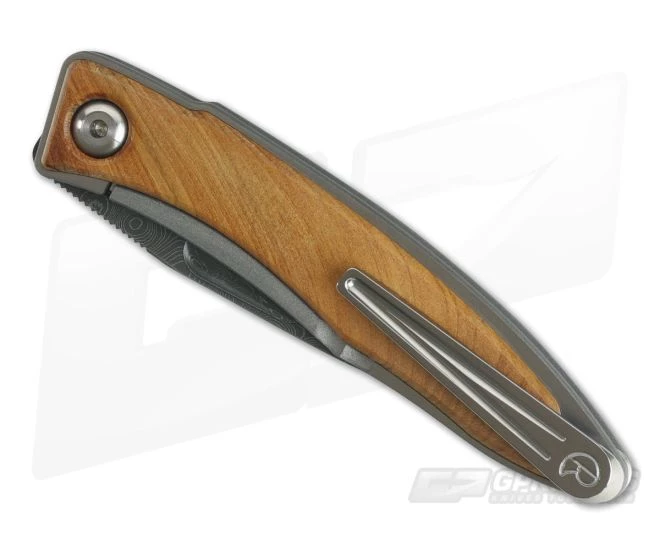 Chris Reeve Mnandi Left Handed Thuya Wood with Nichols Raindrop Damascus - Image 2