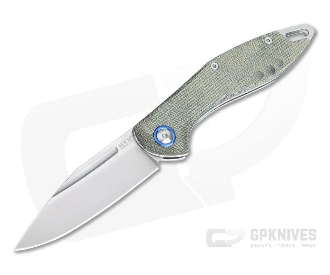 MKM Mikita Burnley Fara Green Canvas Micarta M390 Slip Joint Folder MY01-GC