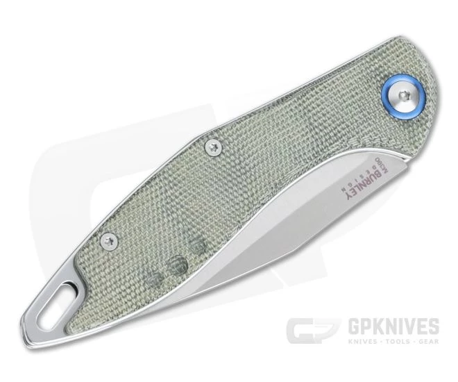 MKM Mikita Burnley Fara Green Canvas Micarta M390 Slip Joint Folder MY01-GC - Image 2
