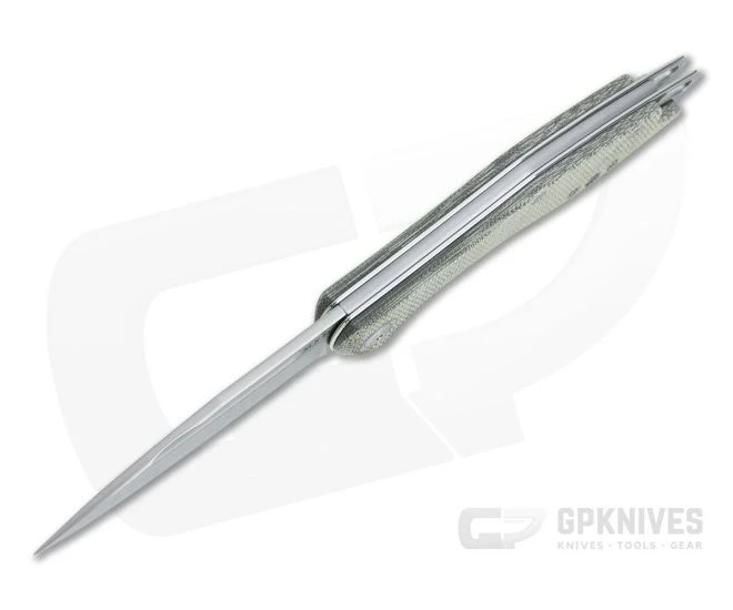 MKM Mikita Burnley Fara Green Canvas Micarta M390 Slip Joint Folder MY01-GC - Image 3