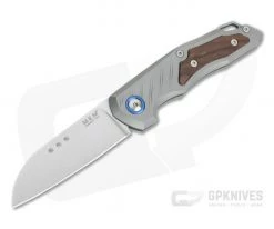 MKM Mikita Root Anso M390 Santos Wood Inlaid Titanium Slip Joint Folder RT-ST