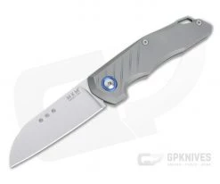 MKM Mikita Root Anso Satin M390 Blasted Titanium Slip Joint Folder RT-T