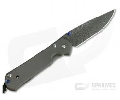 Chris Reeve Small Sebenza 21 Left Handed Stainless Raindrop Pattern Damascus S21-1007