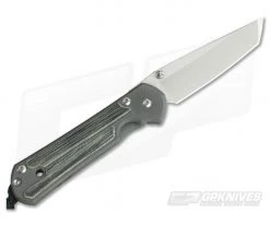 Chris Reeve Small Sebenza 21 Left Handed Tanto Black Canvas Micarta Inlays