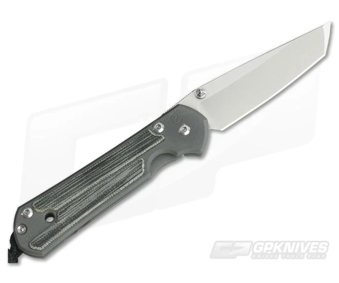 Chris Reeve Small Sebenza 21 Left Handed Tanto Black Canvas Micarta Inlays