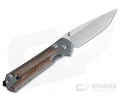 Chris Reeve Small Sebenza 21 Left Handed Natural Canvas Micarta Inlays Drop Point