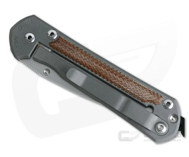 Chris Reeve Small Sebenza 21 Left Handed Natural Canvas Micarta Inlays Drop Point - Image 2