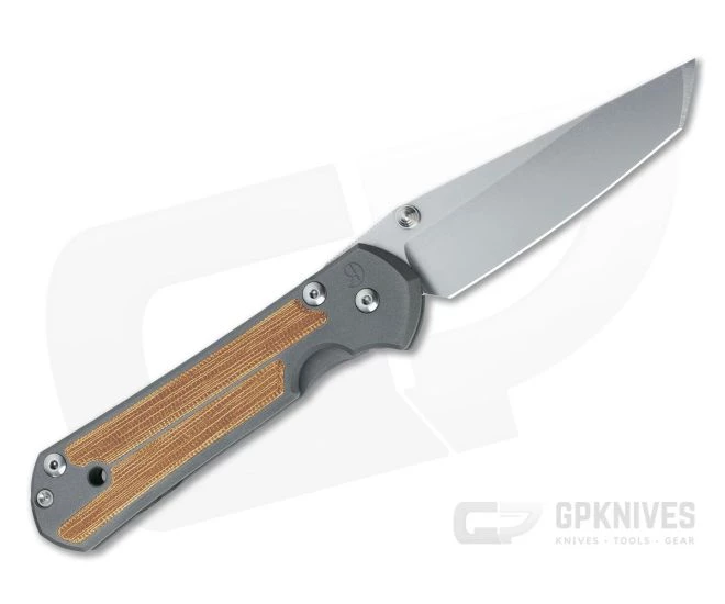 Chris Reeve Small Sebenza 21 Tanto Left Handed Natural Canvas Micarta Inlays