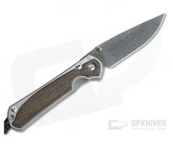 Chris Reeve Small Sebenza 31 Left Handed Boomerang Damascus Bog Oak Inlay Frame Lock Folder
