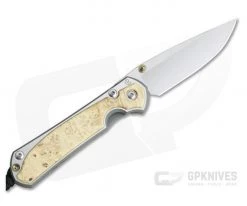 Chris Reeve Small Sebenza 31 Left-Hand Box Elder Inlay Drop Point 001