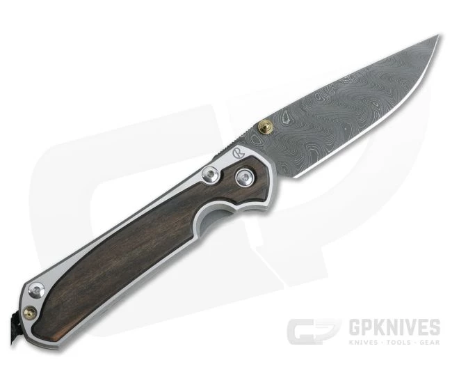 Chris Reeve Small Sebenza 31 LH Macassar Ebony Inlay Boomerang Damascus Drop Point
