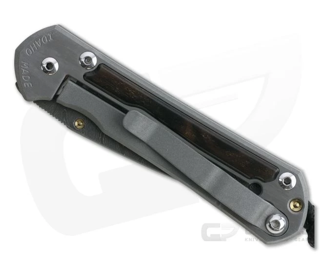 Chris Reeve Small Sebenza 31 LH Macassar Ebony Inlay Boomerang Damascus Drop Point - Image 2