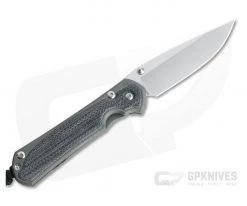 Chris Reeve Small Sebenza 31 Left Handed Black Canvas Micarta Inlay Drop Point