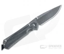 Chris Reeve Small Sebenza 31 Left Handed Black Canvas Micarta Raindrop Damascus Folder