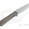Chris Reeve Small Sebenza 31 Left Handed Natural Canvas Micarta Inlay Drop Point