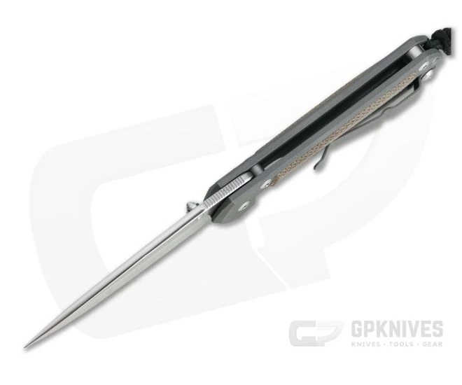 Chris Reeve Small Sebenza 31 Left Handed Natural Canvas Micarta Inlay Drop Point - Image 3