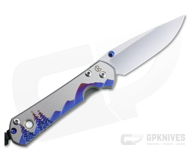 Chris Reeve Small Sebenza 31 Left Hand Night Sky S45VN MOP Inlay Unique Graphic Folding Knife 005