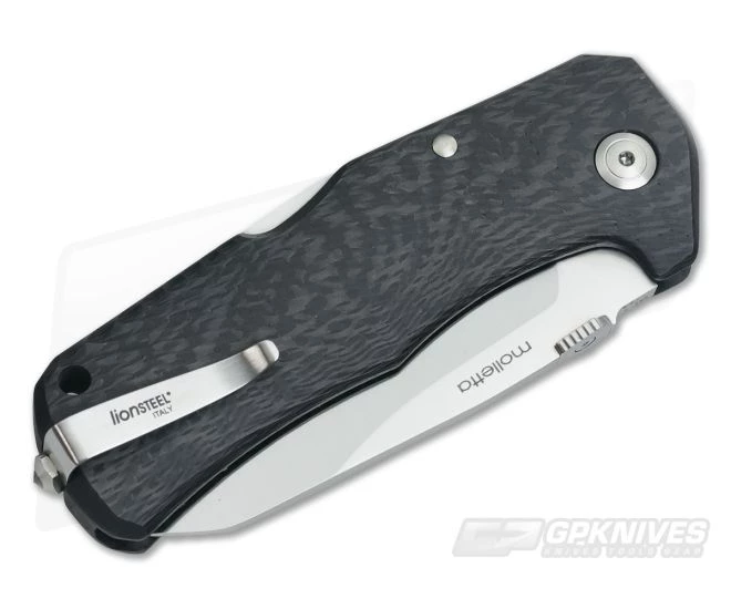 LionSteel TM1 Solid Carbon Fiber Integral Lock Back Folder Sleipner Steel - Image 2