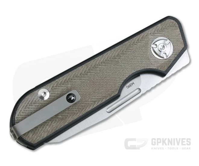 Liong Mah Design Traveler Sheepsfoot Green Micarta M390 Slip Joint - Image 2
