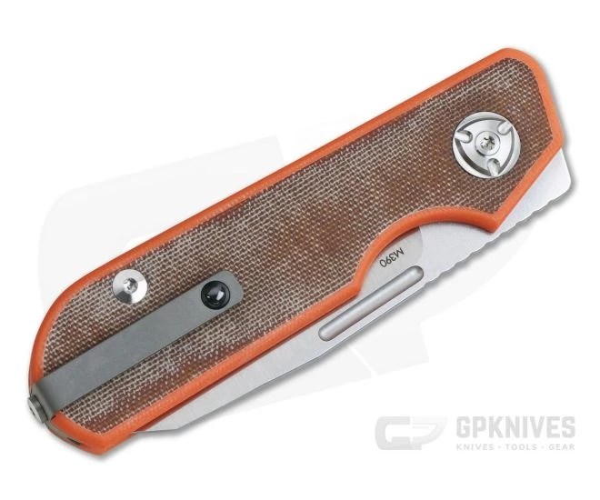 Liong Mah Design Traveler Sheepsfoot Natural Micarta M390 Slip Joint - Image 2