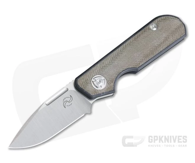 Liong Mah Design Traveler Spear Point Green Micarta M390 Slip Joint