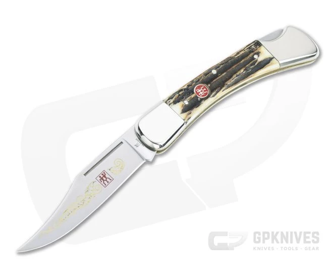 Zwilling J.A. Henckels Cutlery Vintage Stag Lockback Folder